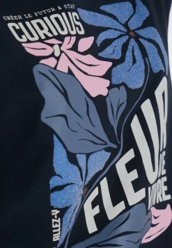 T-Shirt mit Boatneck und Frontprint