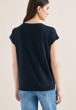 T-Shirt mit Boatneck und Frontprint
