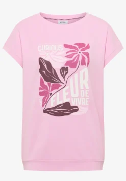 T-Shirt mit Boatneck und Frontprint