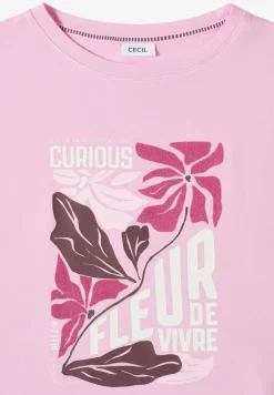 T-Shirt mit Boatneck und Frontprint