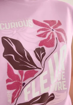 T-Shirt mit Boatneck und Frontprint