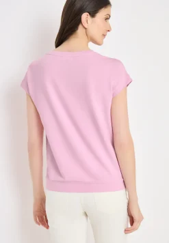 T-Shirt mit Boatneck und Frontprint