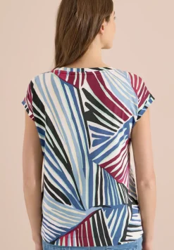 T-Shirt mit Boatneck und Grafikprint
