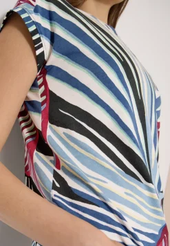 T-Shirt mit Boatneck und Grafikprint
