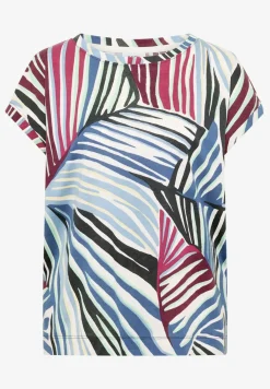 T-Shirt mit Boatneck und Grafikprint