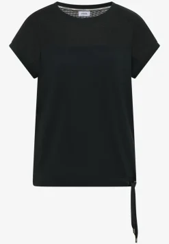 T-Shirt mit Boatneck und Mesh-Einsatz