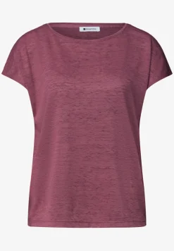 T-Shirt mit Boat Neck und Smok-Detail