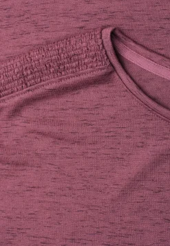T-Shirt mit Boat Neck und Smok-Detail