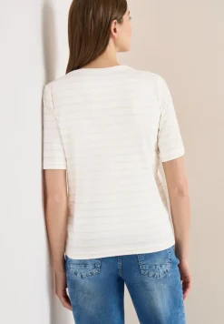 T-Shirt mit Boatneck und Streifen