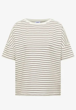 T-Shirt mit Boatneck und Streifen