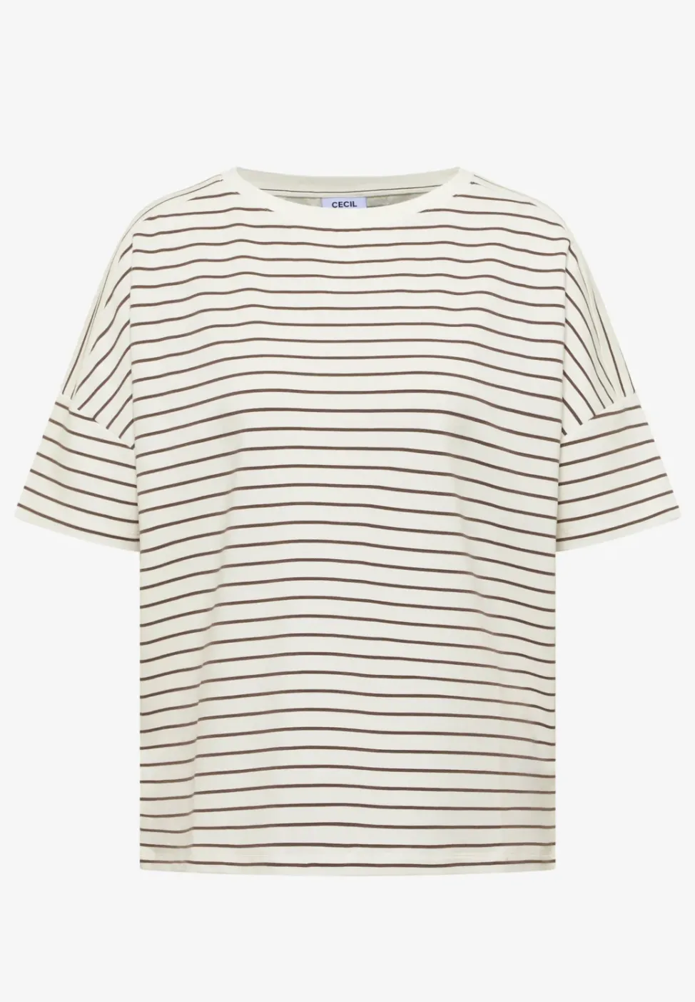 T-Shirt mit Boatneck und Streifen