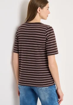 T-Shirt mit Boatneck und Streifen