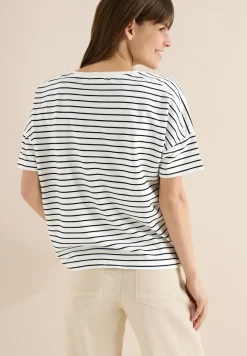 T-Shirt mit Boatneck und Streifen