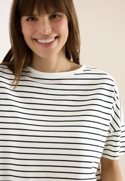 T-Shirt mit Boatneck und Streifen