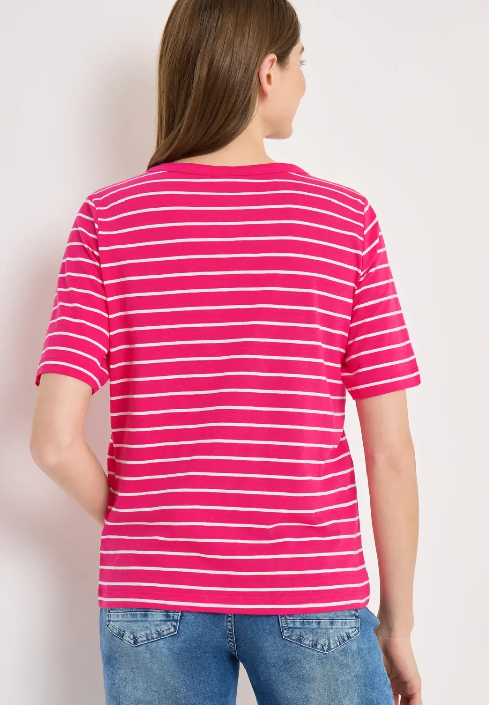 T-Shirt mit Boatneck und Streifen