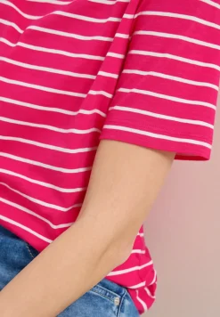 T-Shirt mit Boatneck und Streifen