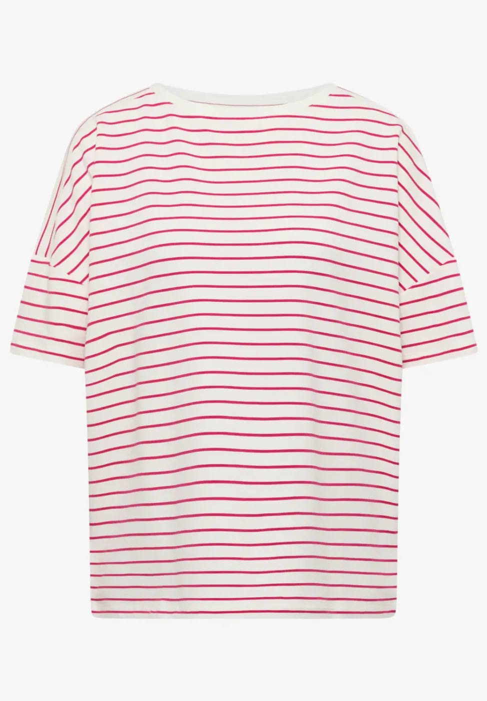T-Shirt mit Boatneck und Streifen