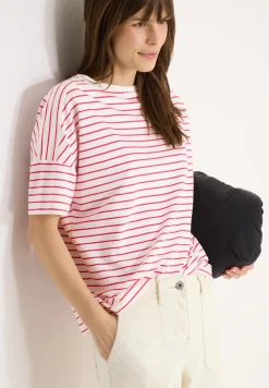 T-Shirt mit Boatneck und Streifen