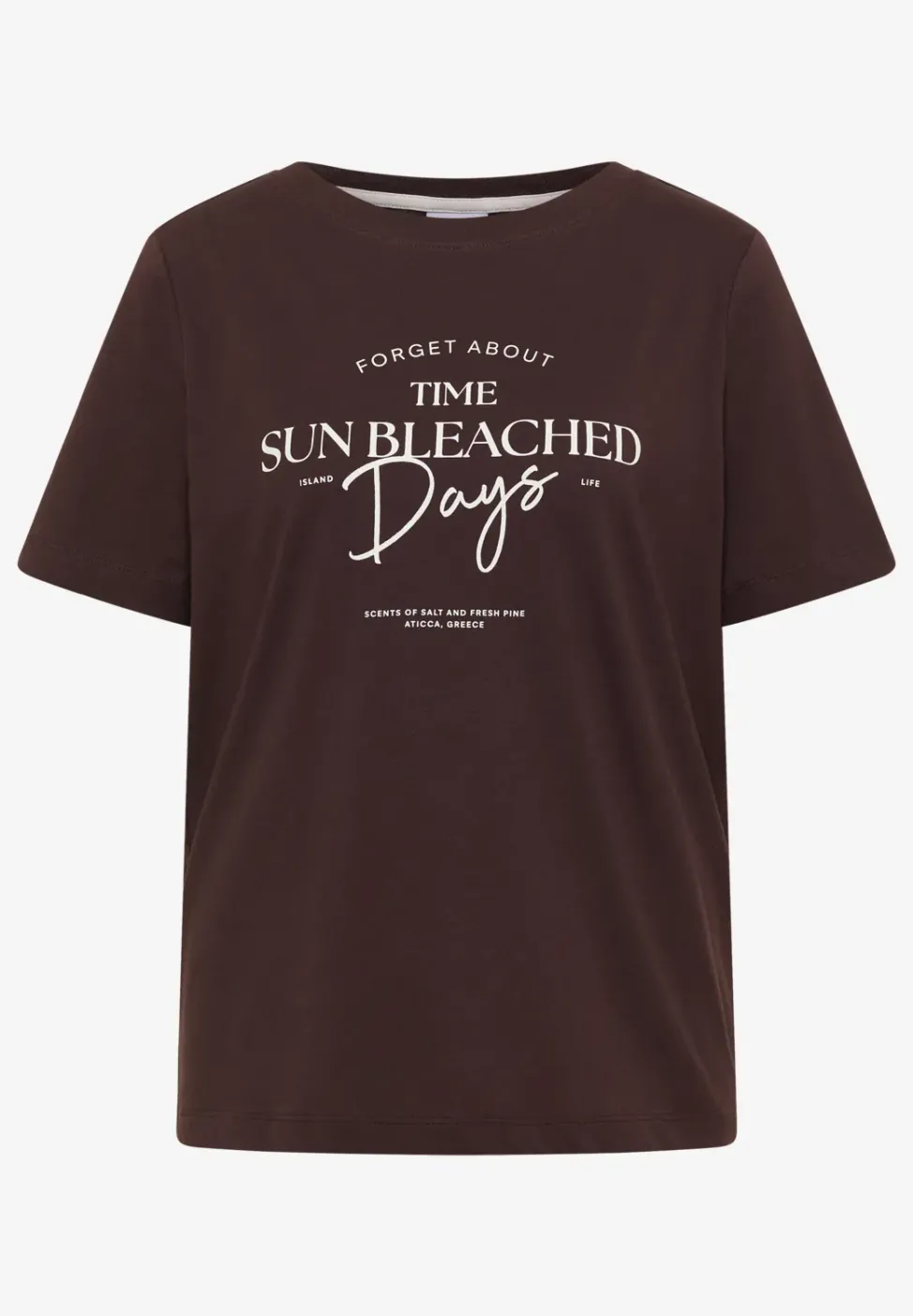 T-Shirt mit Boat Neck und Wording Artwork