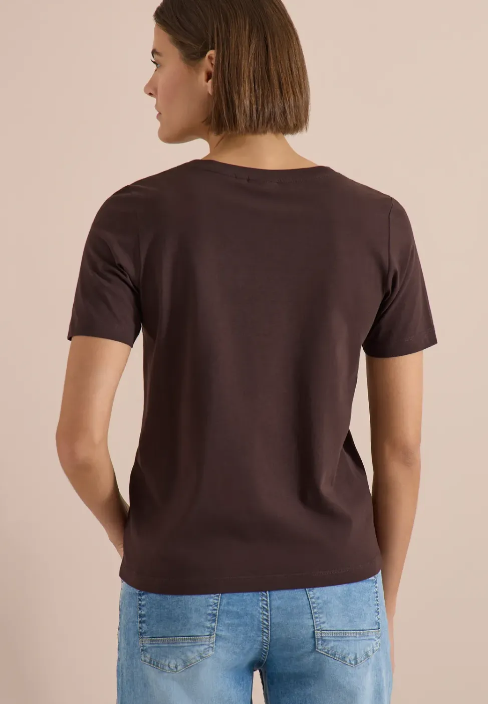 T-Shirt mit Boat Neck und Wording Artwork
