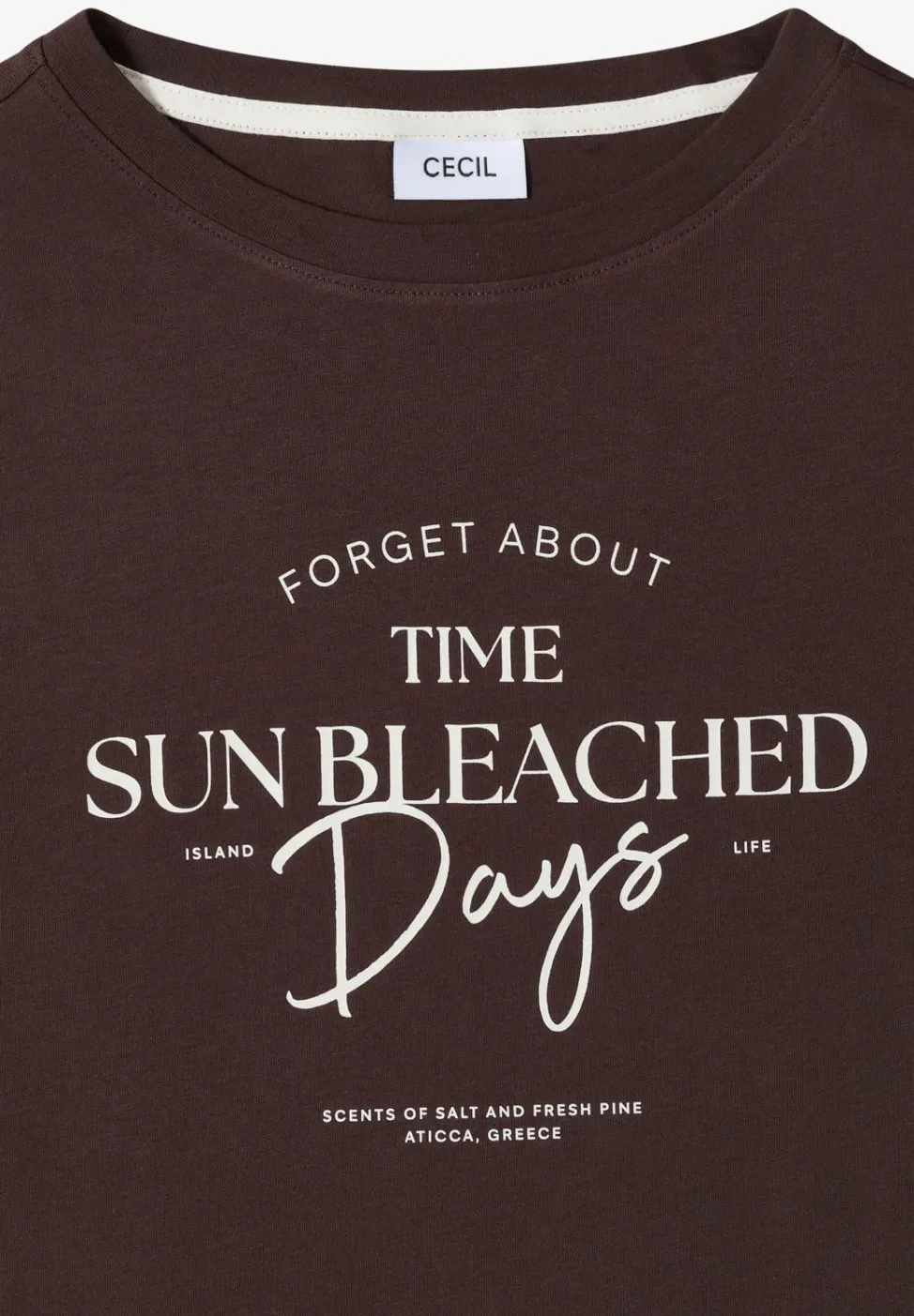 T-Shirt mit Boat Neck und Wording Artwork