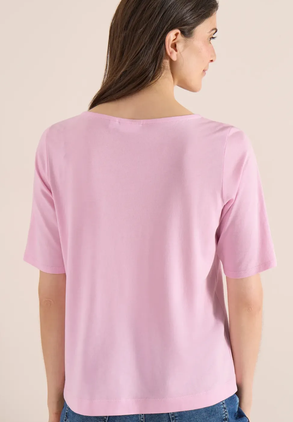 T-Shirt mit Boatneck und Wording