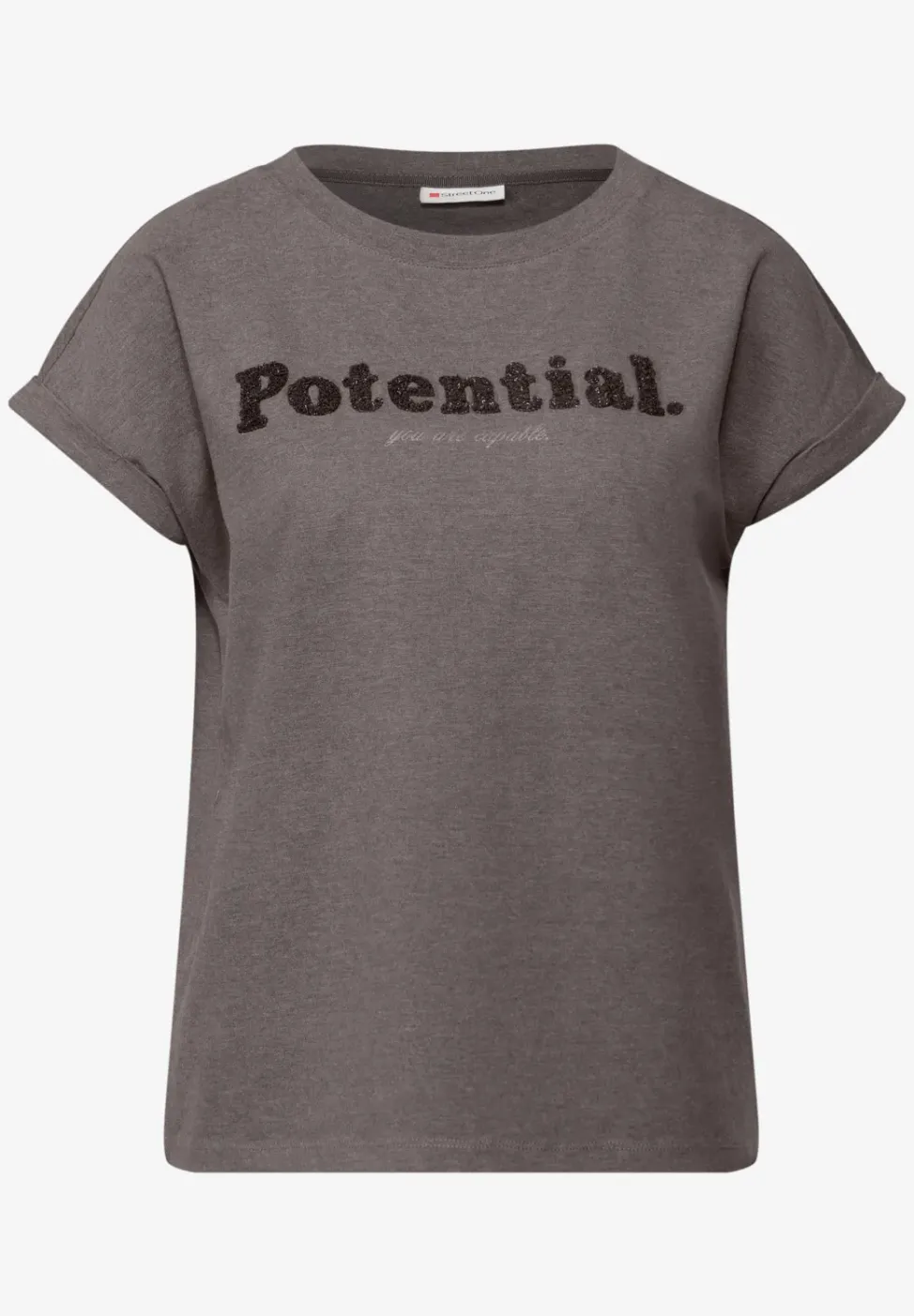 T-Shirt mit Bouclé Wording