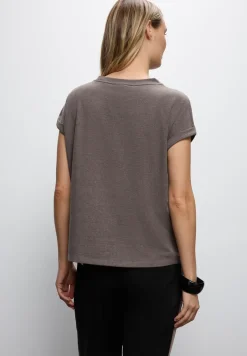T-Shirt mit Bouclé Wording