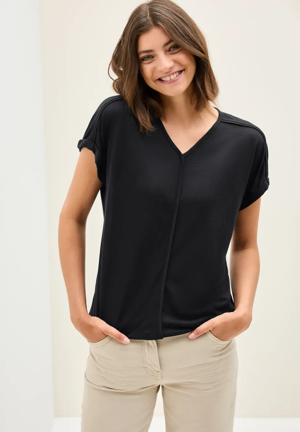 T-Shirt mit Deko-Nähten