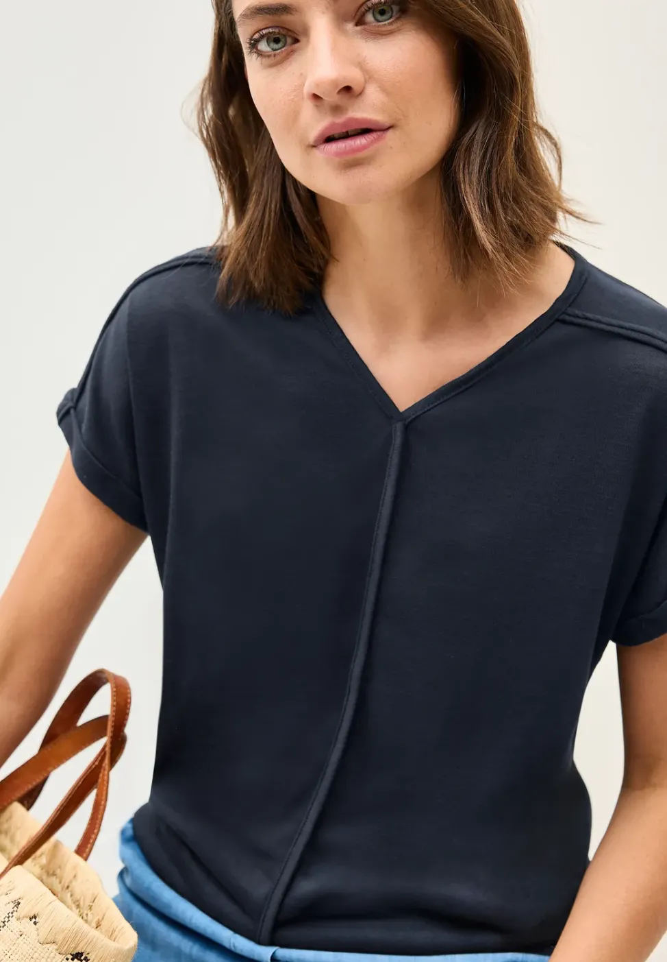 T-Shirt mit Deko-Nähten