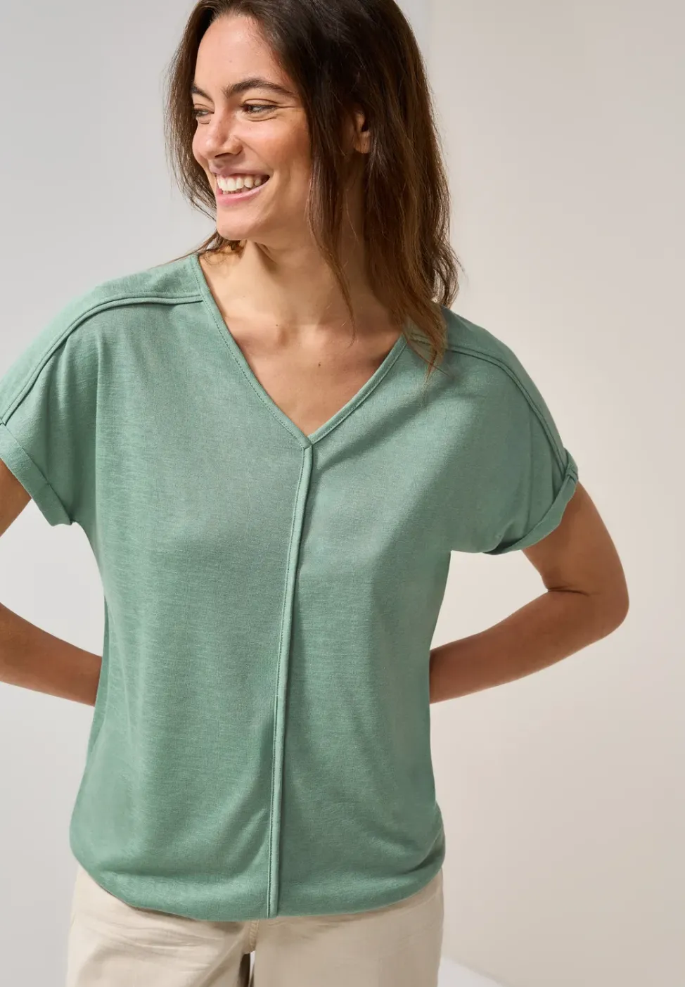 T-Shirt mit Deko-Nähten
