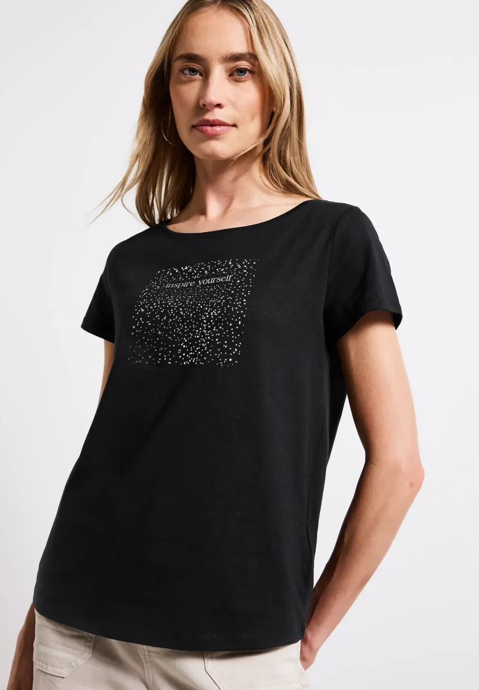 T-Shirt mit Folien-Print