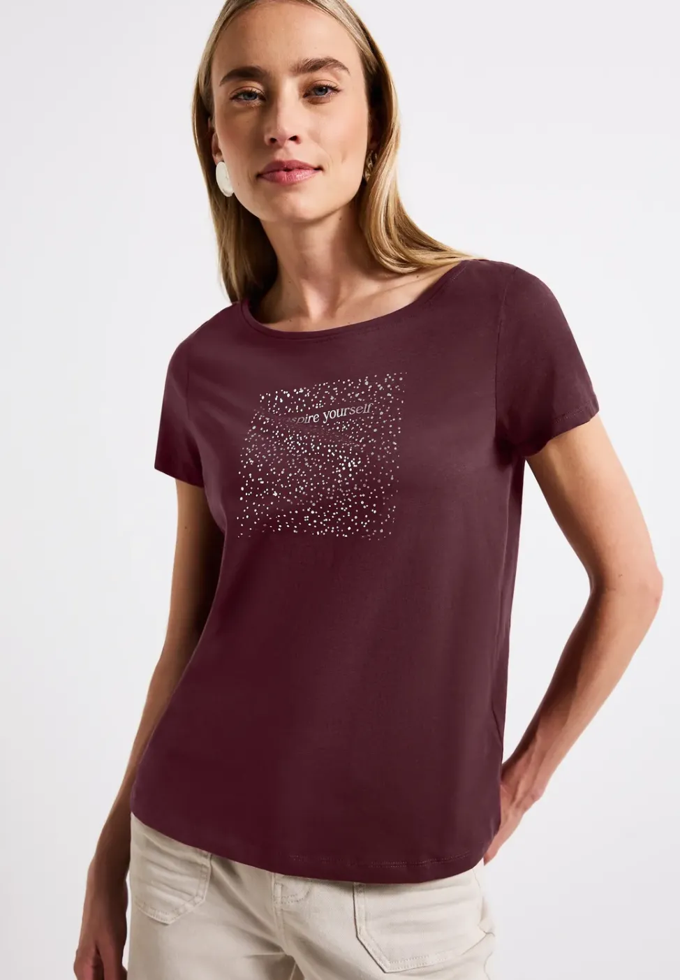 T-Shirt mit Folien-Print