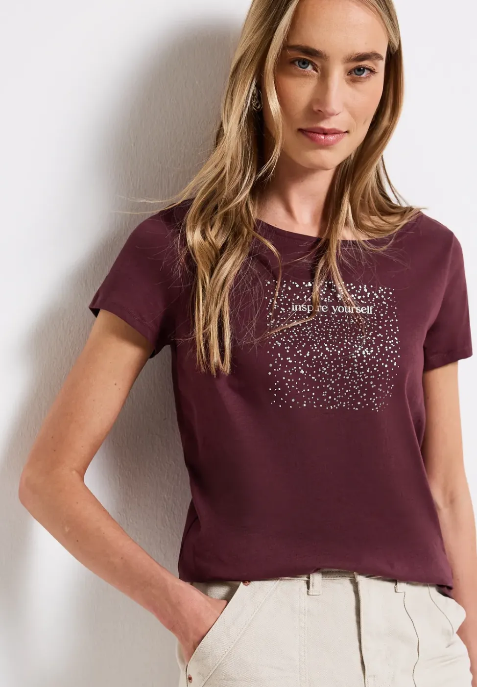 T-Shirt mit Folien-Print