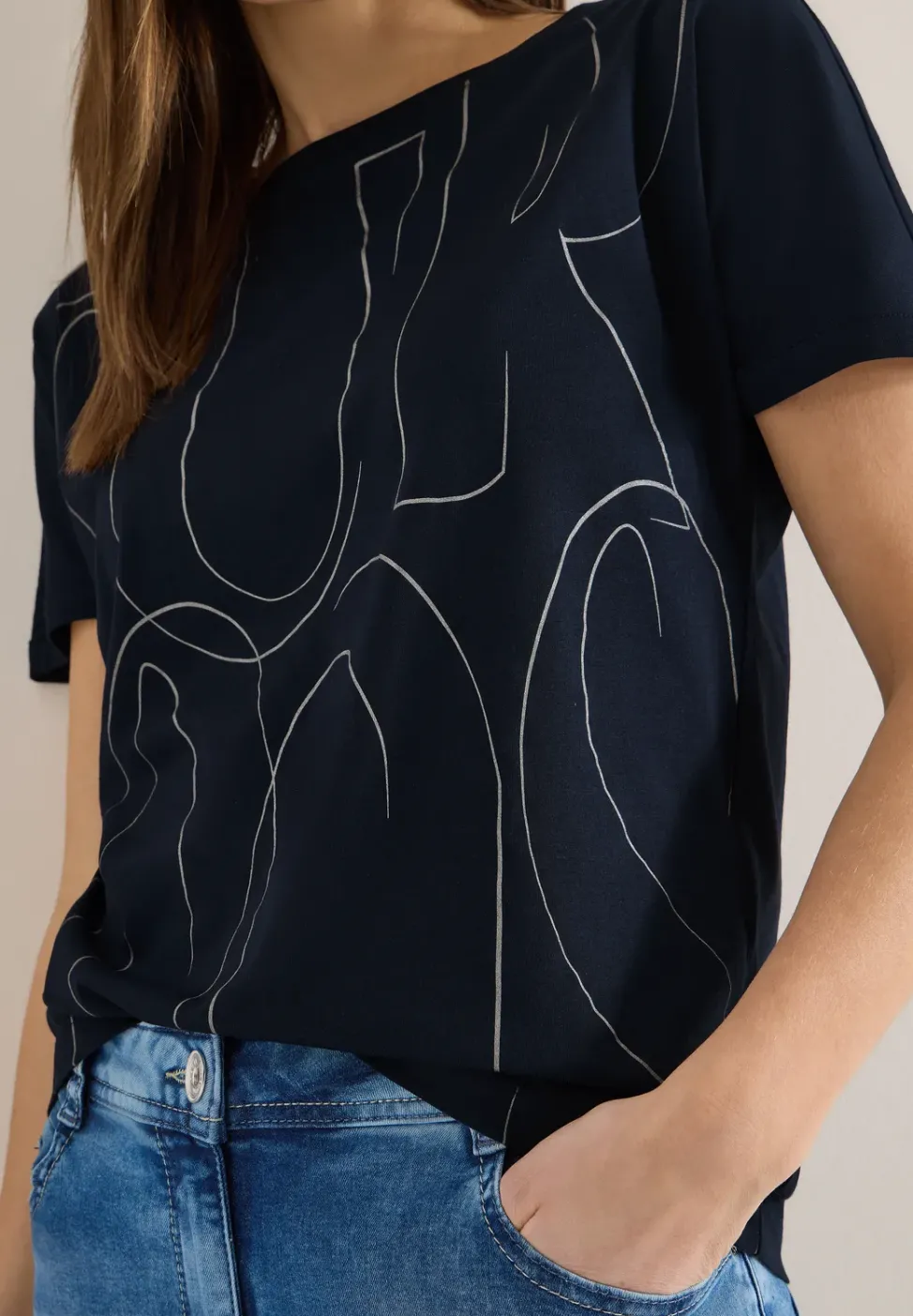 T-Shirt mit Folienprint