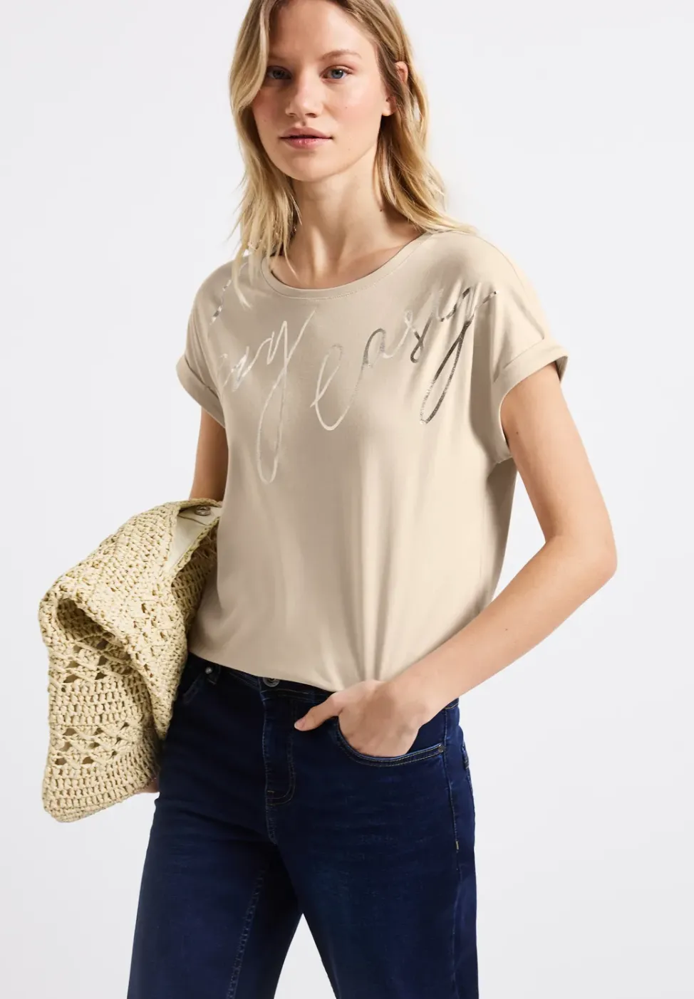 T-Shirt mit Folien-Wording