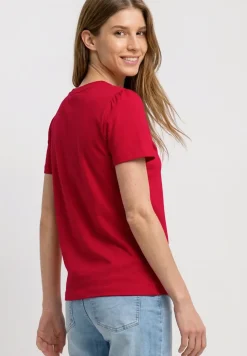 T-Shirt mit gerafftem Ärmel