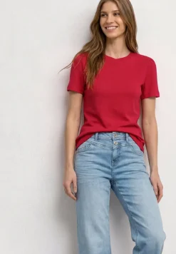 T-Shirt mit gerafftem Ärmel