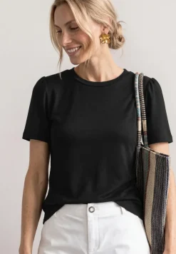 T-Shirt mit gerafftem Ärmel