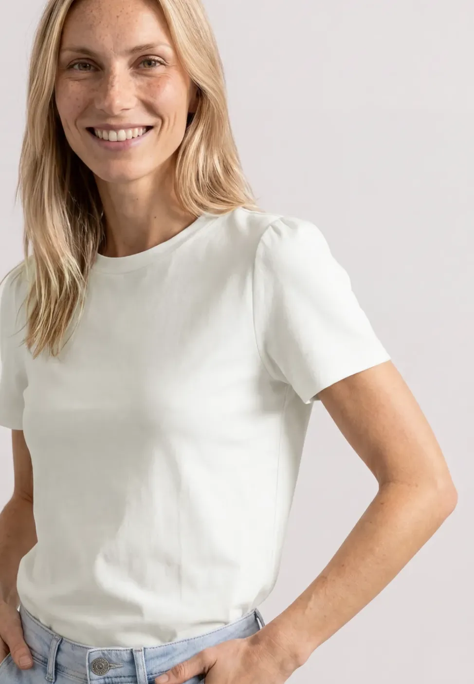 T-Shirt mit gerafftem Ärmel
