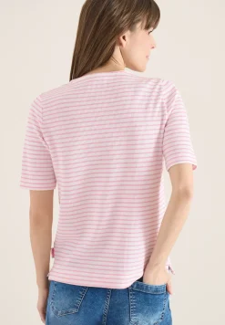 T-Shirt mit gerundetem V-Ausschnitt