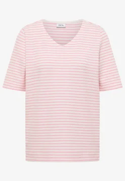 T-Shirt mit gerundetem V-Ausschnitt