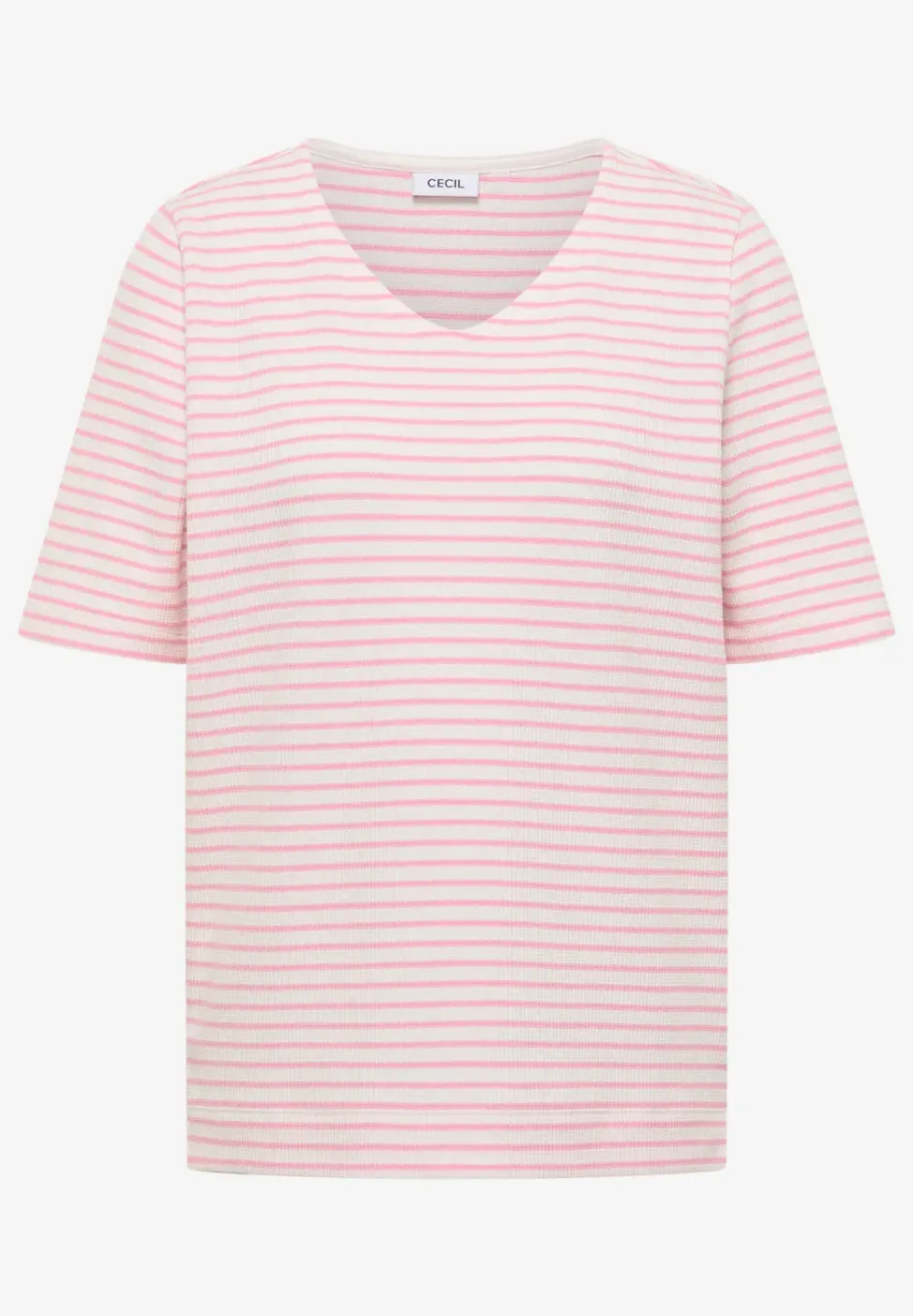T-Shirt mit gerundetem V-Ausschnitt