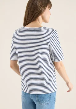 T-Shirt mit gerundetem V-Ausschnitt