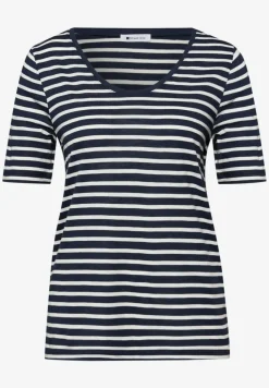 T-Shirt mit gerundetem V-Ausschnitt