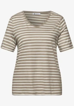 T-Shirt mit gerundetem V-Ausschnitt