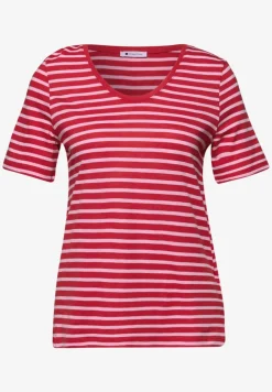 T-Shirt mit gerundetem V-Ausschnitt