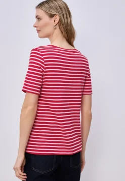 T-Shirt mit gerundetem V-Ausschnitt