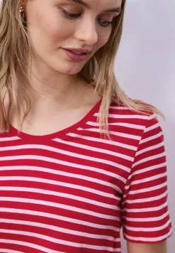 T-Shirt mit gerundetem V-Ausschnitt