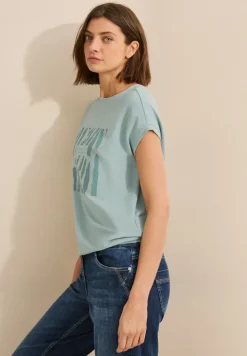 T-Shirt mit Glitzer-Print